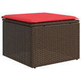 Set Divani da Giardino 8 pz con Cuscini Marrone in Polyrattan