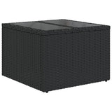 Set Divani da Giardino 13 pz con Cuscini Nero in Polyrattan