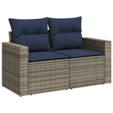 Set Divani da Giardino 11 pz con Cuscini Grigio in Polyrattan