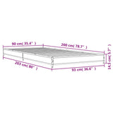 Giroletto Rovere Marrone 90x200 cm Legno truciolato e Metallo