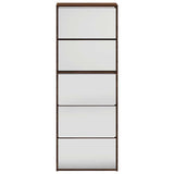 Scarpiera con Specchio a 5 Livelli Rovere Marrone 63x17x169,5cm