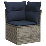 Set Divani da Giardino 7 pz con Cuscini Grigio in Polyrattan