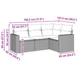 Set Divani da Giardino 4 pz con Cuscini Nero in Polyrattan
