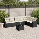 Set Divani da Giardino con Cuscini 8 pz Nero in Polyrattan