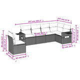Set Divano da Giardino 6pz con Cuscini Grigio Chiaro Polyrattan