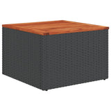 Set Divani da Giardino 7 pz con Cuscini Nero in Polyrattan