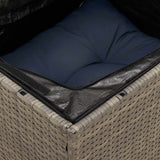 Set Divani da Giardino 7 pz con Cuscini Grigio in Polyrattan