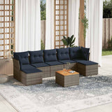 Set Divani da Giardino 8 pz con Cuscini Grigio in Polyrattan