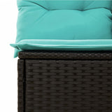 Set Divani da Giardino 8 pz con Cuscini Nero in Polyrattan