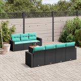 Set Divani da Giardino 8 pz con Cuscini Nero in Polyrattan