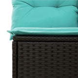 Set Divani da Giardino 7 pz con Cuscini Nero in Polyrattan