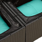 Set Divani da Giardino 12pz con Cuscini Nero in Polyrattan