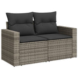 Set Divani da Giardino 13 pz con Cuscini Grigio in Polyrattan