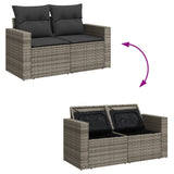 Set Divani da Giardino 13 pz con Cuscini Grigio in Polyrattan
