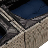 Set Divani da Giardino 14 pz con Cuscini Grigio in Polyrattan