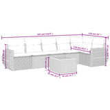Set Divani da Giardino con Cuscini 7pz Nero Polyrattan