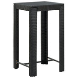 Set Bar da Giardino 5 pz con Cuscini in Polyrattan Nero
