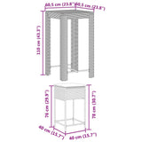 Set Bar da Giardino 5 pz con Cuscini in Polyrattan Nero