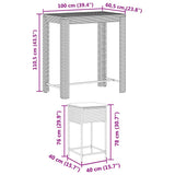 Set Bar da Giardino 7 pz con Cuscini in Polyrattan Nero