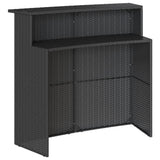 Set Bar da Giardino 5 pz con Cuscini in Polyrattan Nero