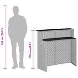 Set Bar da Giardino 5 pz con Cuscini in Polyrattan Nero