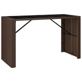 Set Bar da Giardino 9 pz con Cuscini in Polyrattan Marrone