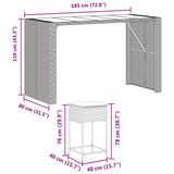 Set Bar da Giardino 9 pz con Cuscini in Polyrattan Marrone