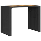 Set Bar da Giardino 7 pz con Cuscini in Polyrattan Nero
