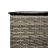 Set Bar da Giardino 9 pz con Cuscini in Polyrattan Grigio