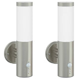 Lampada da Parete Esterna 2 pcs Argento 15 x 7,5 x 33 cm