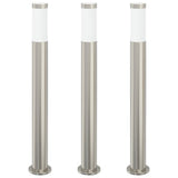 Lampioni a palo 3 pz 80 cm Acciaio Inox IP44