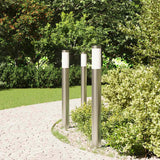 Lampioni a palo 3 pz 80 cm Acciaio Inox IP44