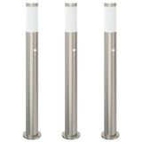 Lampioni a dissuasore con sensore 3 pz 80 cm Acciaio Inox IP44
