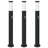 Lampioni a dissuasore con sensore 3 pz 80 cm Acciaio Inox IP44