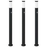 Lampioni a paletto con sensore 3 pz 110 cm Acciaio Inox IP44