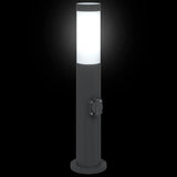 Lampioni a palo con presa elettrica 3 pz 50 cm Acciaio Inox IP44