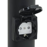 Lampioni a palo con presa elettrica 3 pz 50 cm Acciaio Inox IP44