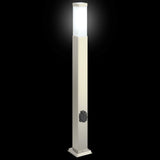 Lampada a paletto con presa elettrica 80 cm Acciaio Inox IP44