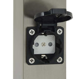 Lampada a paletto con presa elettrica 80 cm Acciaio Inox IP44