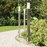 Lampioni a colonnina con presa elettrica 3 pz 110 cm Acciaio Inox IP44