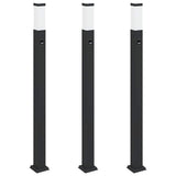 Lampioni a paletto con sensore 3 pz 110 cm neri IP44
