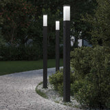 Lampioni a paletto con sensore 3 pz 110 cm neri IP44