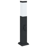 Lampada a paletto con presa elettrica 50 cm Nera IP44