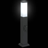Lampada a paletto con presa elettrica 50 cm Nera IP44