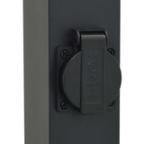 Lampada a paletto con presa elettrica 50 cm Nera IP44