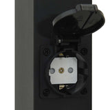 Lampada a paletto con presa elettrica 50 cm Nera IP44