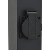 Lampioni a palo con presa elettrica 3 pz 50 cm Nero IP44