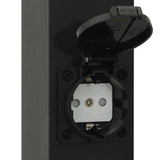 Lampioni a palo con presa elettrica 3 pz 50 cm Nero IP44
