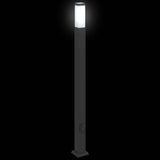 Lampioni a palo con presa elettrica 3 pz 110 cm Nero IP44