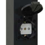 Lampioni a palo con presa elettrica 3 pz 110 cm Nero IP44